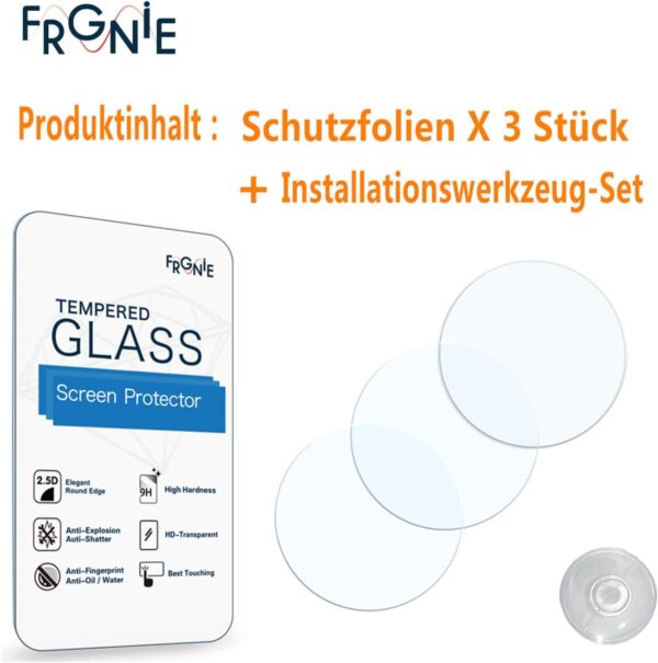 Frgnie Protector de pantalla compatible con reloj inteligente BOCLOUD NX19 para mujer de 1,3 pulgadas (3 unidades) de dureza 9H, protector de pantalla de vidrio templado compatible con reloj - Image 2