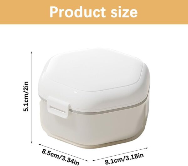 Irtyif Caja Ferula Dental,Caja de Baño de Dentadura Dental,Funda Aparato Dental,Caja Aparato Dental,Caja de Retención Dental de Plástico para Dientes Falsos Almacenamiento Remojo Limpieza - Image 2