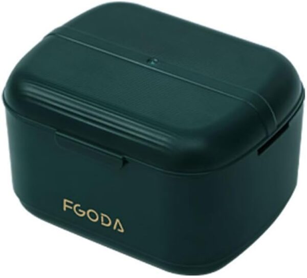 Xuanxi Caja de retención de ortodoncia, contenedor de remojo, caja de almacenamiento de dentaduras postizas, caja de baño con colador para dentaduras postizas para limpieza