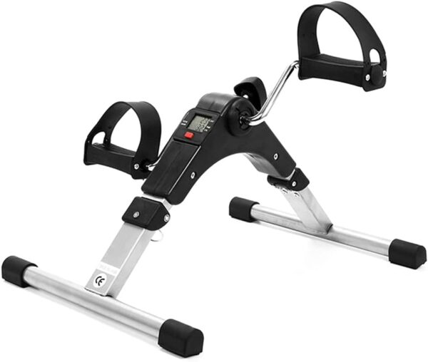 Sywlwxkq Ejercitador de Pedal Plegable Pantalla LCD Mini Bicicleta estática de Interior con Resistencia Ajustable para el hogar Rehabilitación de Ancianos Entrenador de Brazos de piernas