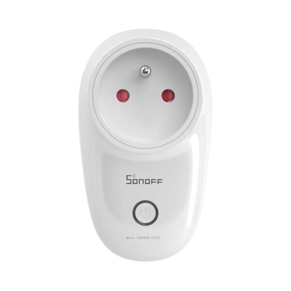 SonOFF S26R2 TPE-FR - Enchufe inteligente, compatible con Alexa, Google Home, 16 A tomas de corriente con control de voz, control remoto y programa de tiempo a través de eWeLink APP