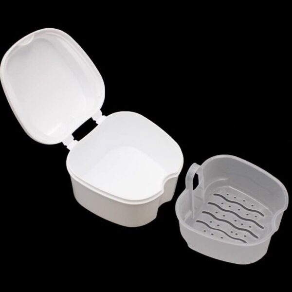 Ericetion Caja De Baño De Dentadura Postiza Caja De Retención Dental De Plástico Baño De Dientes Postizos Contenedor De Baños De Dentadura para Almacenar Dentaduras Postizas De Limpieza con Filtro - Image 2
