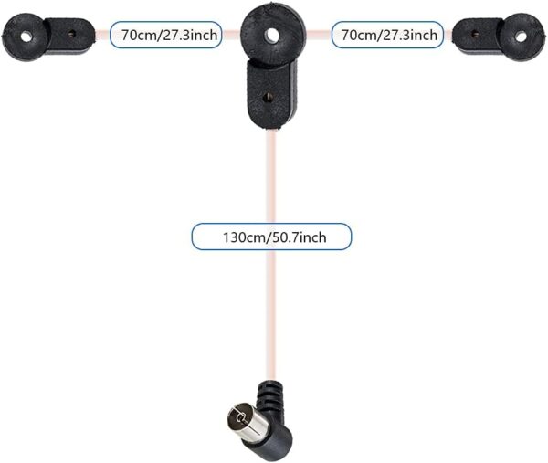 Vecys Antena de Radio FM Antena VHF Rosa Tipo T Antena Interior Unbal Dipole Radio Coche FM Conexión de Enchufe de TV a Presión Compatible con Receptor Estéreo Amplificador Hogar Radio Coche - Image 6