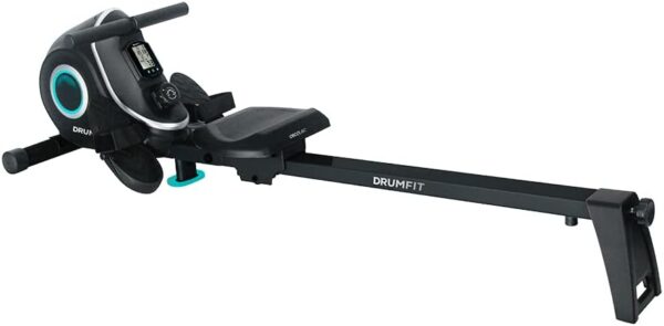 Cecotec Máquina de remo DrumFit Rower, Resistencia Magnética, 10 Niveles, Volante de Inercia, Deslizamiento Silencioso, Display LCD, Diseño compacto y Ruedas