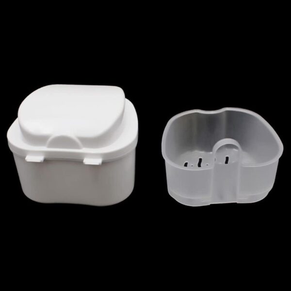 Ericetion Caja De Baño De Dentadura Postiza Caja De Retención Dental De Plástico Baño De Dientes Postizos Contenedor De Baños De Dentadura para Almacenar Dentaduras Postizas De Limpieza con Filtro - Image 3