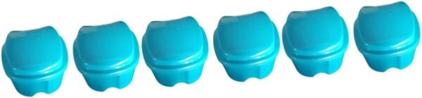 HAPINARY 6 Piezas caso de postiza limpiador de dentaduras postizas taza para postiza caso de baño deture soporte para postiza retenedor de prótesis