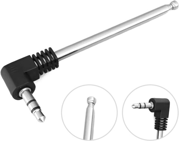 Fohevers 3 antenas FM telescópicas con conector de enchufe de 3,5 mm para teléfono celular, radio FM, amplificador de señal estéreo, receptor de audio y cine en casa - Image 4