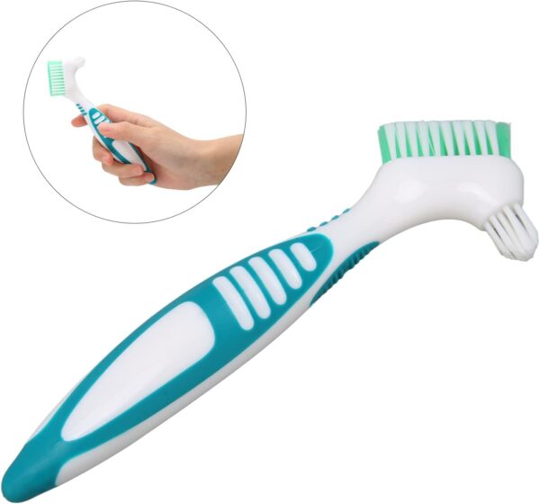 Cepillo para dentaduras postizas, limpieza eficaz cepillo de dientes postizos herramienta profesional de limpieza de dentaduras postizas para hombres y mujeres - Image 4