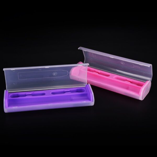 Limpiador Eléctrico Estuche De Limpieza De Retenedores Porta Cepillos De Para Viaje Cepillo De Titular De Protector Bucal Dentadura Césped Viajar Púrpura - Image 3