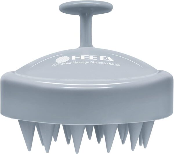 HEETA Masajeador Cuero Cabelludo para Cabello Mojado y Seco Cepillo de Masaje Suave para el Cuero Cabelludo, Cepillo para Champú con Cabezal de Silicona Suave para Exfoliación- Gris Cielo