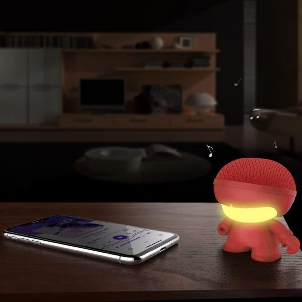 Xoopar - Mini Altavoz Bluetooth Portátil Naranja Diseñado con Materiales Respetuosos del Medio Ambiente. Mini Altavoz con luz LED Potente Sonido de 360° Control Remoto Integrado para Selfies - Image 4