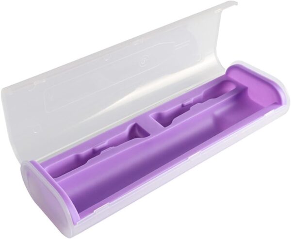 Limpiador Eléctrico Estuche De Limpieza De Retenedores Porta Cepillos De Para Viaje Cepillo De Titular De Protector Bucal Dentadura Césped Viajar Púrpura