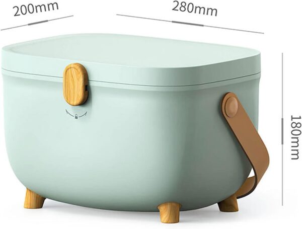 Gevvnss Caja de almacenamiento de medicamentos de doble capa, caja de almacenamiento portátil de primeros auxilios, caja de medicamentos con mango de cuero, color verde - Image 7