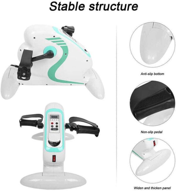 XJZHANG Ejercitador De Pedales para Debajo del Escritorio - Mini Bicicleta De Ejercicio Portátil para Entrenamiento De Piernas/Brazos, Ejercitador De Pedales para Personas Mayores con Pantalla LCD - Image 4