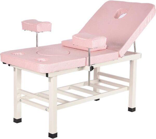 JHKGY Mesa De Examen Médico,Cama De Masaje,Silla De Tatuaje De Mesa Facial,Profesional Ajustable para Salon Beauty SPA Lash Esteticista Equipo, Puede Soportar 500Kg,Rosado