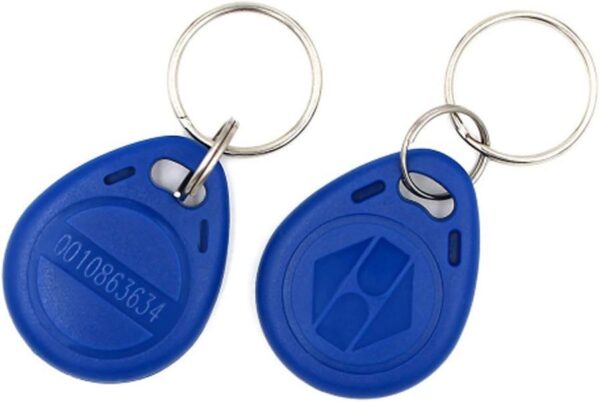 HFeng (Paquete de 100) RFID 125KHz Control de Acceso Llavero Proximidad EM4100 Llavero TK4100 Tarjeta de identificación Inteligente para Puerta Sistema de Bloqueo eléctrico Etiqueta Token NFC Azul - Image 2