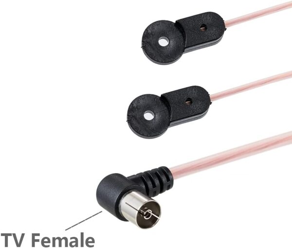 Vecys Antena de Radio FM Antena VHF Rosa Tipo T Antena Interior Unbal Dipole Radio Coche FM Conexión de Enchufe de TV a Presión Compatible con Receptor Estéreo Amplificador Hogar Radio Coche - Image 3