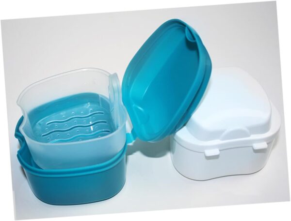 HAPINARY Caja De Tabletas De Limpieza Dentaduras Postizas Contenedores Pequeño Caso De Postiza Retenedor Dental Caso Organizador De Contenedores Limpiador De Retenedores Caso - Image 9