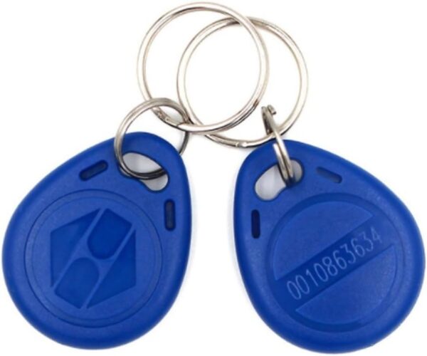 HFeng (Paquete de 100) RFID 125KHz Control de Acceso Llavero Proximidad EM4100 Llavero TK4100 Tarjeta de identificación Inteligente para Puerta Sistema de Bloqueo eléctrico Etiqueta Token NFC Azul - Image 3