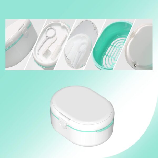 Caja Dentadura Postiza con Herramienta de Extracción de Alineador,Caja de Retención de Ortodoncia,Caja de almacenamiento de dentaduras postizas,para limpieza de dientes - Image 2
