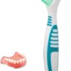 Cepillo para dentaduras postizas, limpieza eficaz cepillo de dientes postizos herramienta profesional de limpieza de dentaduras postizas para hombres y mujeres
