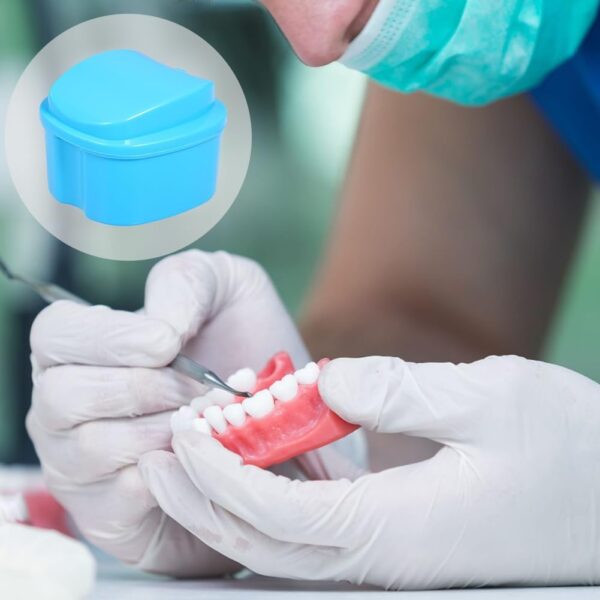 Caja de Dentadura Postiza Caja de Baño Estuche, Casetes Para Dentaduras, Caja Dentadura Postiza, Dientes Postizos Estuche Para Dentadura, Dientes Postizos Estuche Para Dentadura, Azul - Image 5
