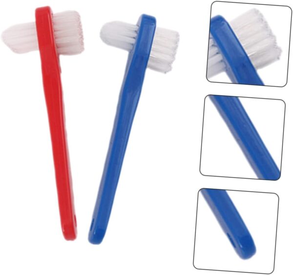 Healeved Cepillo De Frenos 4 Piezas Cepillo De Falso Limpiador De Cepillos De Prótesis Parcial Cepillos De Para Dentaduras Postizas Pasta De Duro Apéndice Cuidado Páginas Limpiador Bucal - Image 3