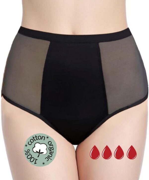 Bragas Menstruales absorbentes = 2 tampones - Lavables - Algodón - Ecológicas - Menstruación - Bragas de reglas Flujo Periódico de moderado a abundante - Incontinencia - Protección de Fugas de Orina