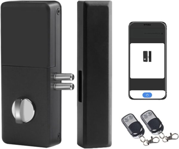 Cerradura electrónica de puerta con control remoto, seguridad para el hogar, cerradura inteligente invisible - Image 5