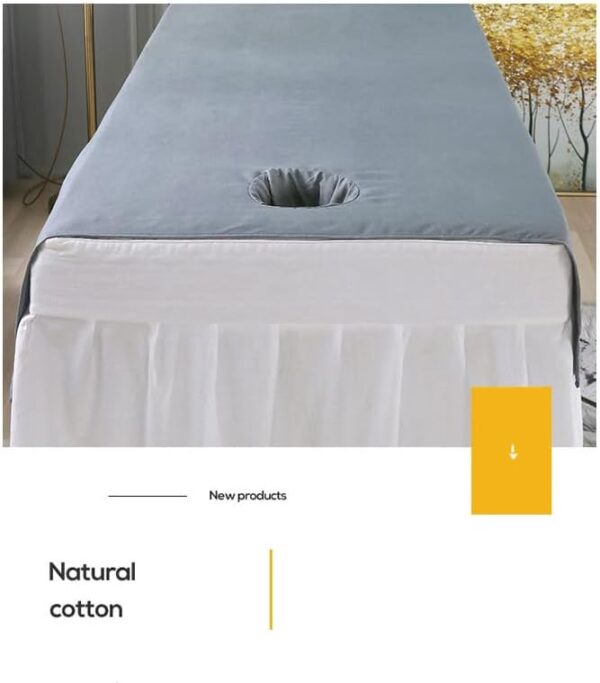 zalati Linens Funda de cama lavable reutilizable para mesas de masaje, tratamiento de masaje puro, funda de cama para salón de belleza, spa, 200 x 80 cm, color gris oscuro - Image 2