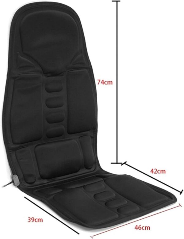 SHANRROW Almohadilla de masaje corporal eléctrica, cojín de silla de masaje con calefacción de cuerpo completo, almohadilla de silla de masaje para espalda completa - Image 2