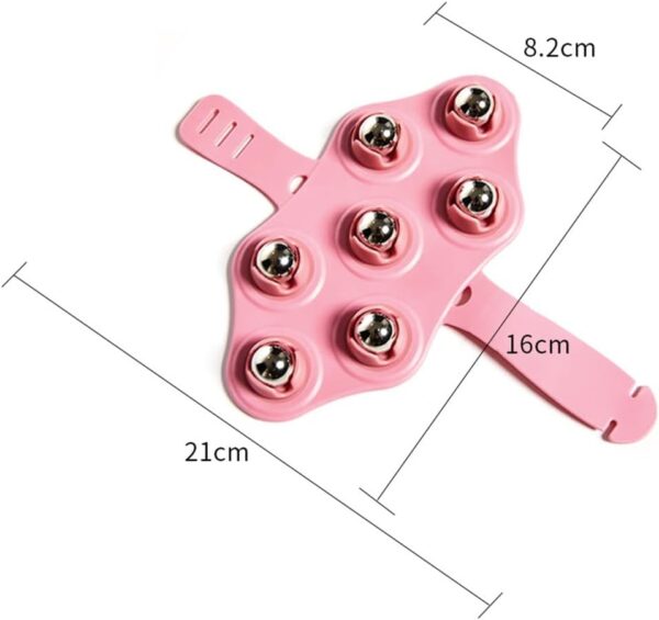 katmerio Guante de masaje, masajeador de rodillo de 7 x 360°, portátil, funciona con pilas, material TPR, ajustable, cuentas magnéticas, masajeador corporal - Image 8