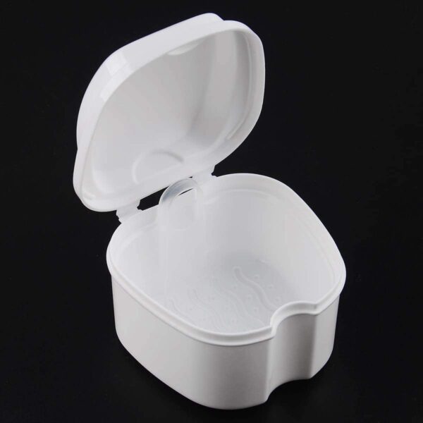 Lzeouean Estuche de Dentadura, de Dentadura Colador, Caja de BañO de Dentadura Caja de Almacenamiento de Dientes Falsos Cesta Soporte de Contenedor Neto para Viajes - Image 4