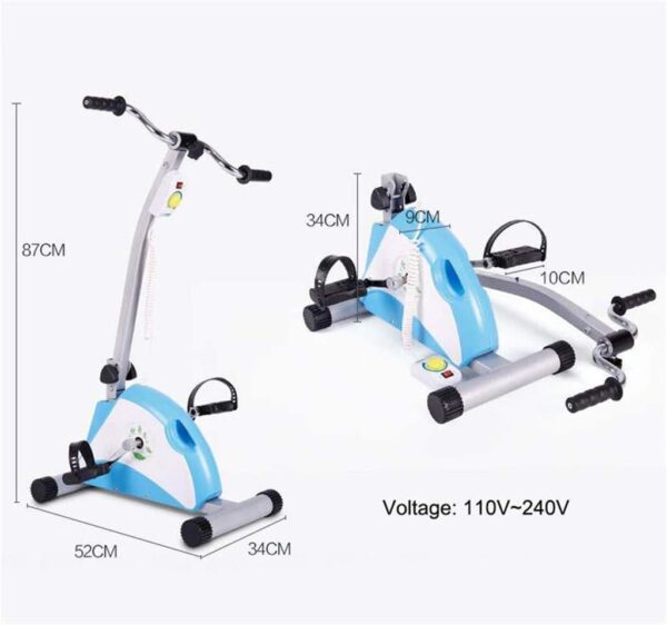 Sywlwxkq Bicicleta estática eléctrica Plegable, Bicicleta ejercitador de Pedales para Ancianos, Entrenamiento de rehabilitación de extremidades Superiores e Inferiores, Modo Dual Manual elé - Image 6