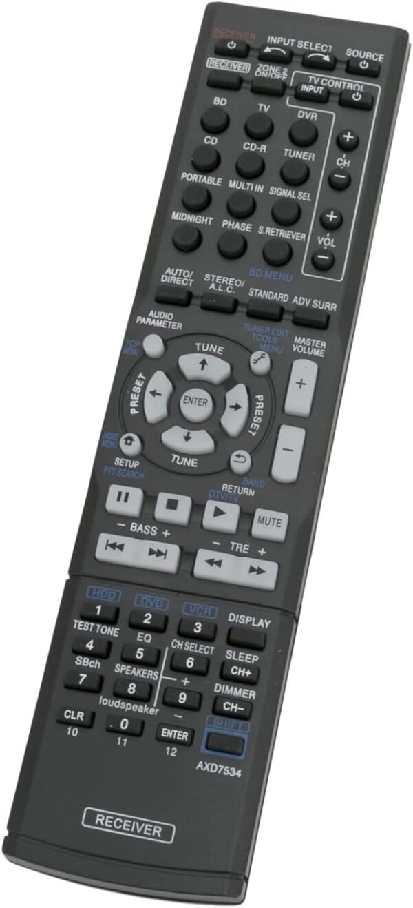 AULCMEET AXD7534 Control Remoto de Repuesto Adecuado para Amplificador Pioneer Receptor AV AXD7623 AXD7618 AXD7531 AXD7568 AXD7584 AXD7586 AXD7534 VSX-919D7551-K AXD7534 VSX-919D7551-K AXD7534 - Image 2