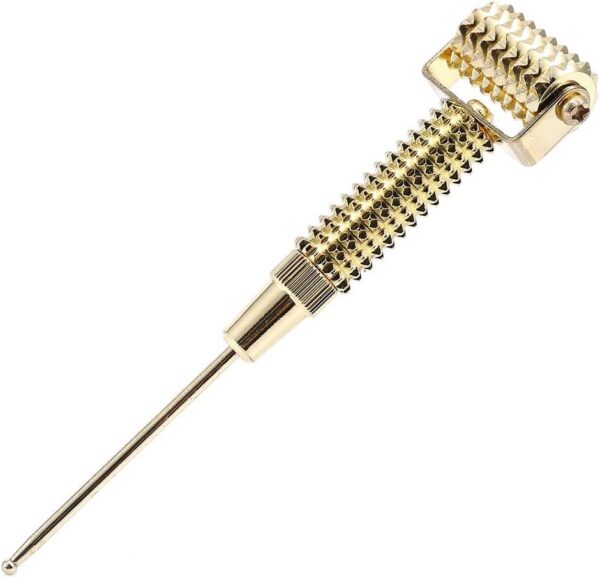 Alupre Rodillo de Masaje Facial, Sonda de Puntos de acupuntura del oído, Sonda Facial Acupoints Primavera Aguja de Masaje de Rodillos para Cuerpo, oído y Facial(Oro)