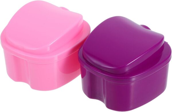 Healeved Caja De Prótesis Con Capa De Filtro Retenedor De Baño De Contenedor De Vasos Retenedores Para Estuche De Plástico Para Dentaduras Postizas Páginas