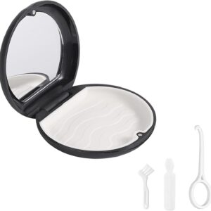 JCUGSBS Estuche de retención de prótesis, funda dental de ortodoncia, caja de frenos, caja de protector bucal, contenedor de soporte para dentaduras postizas (negro)
