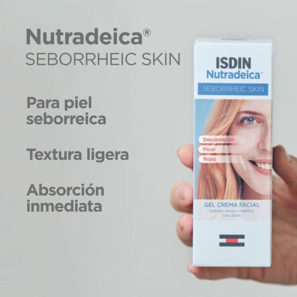 ISDIN Nutradeica - Gel-crema facial indicado para el tratamiento del exceso de sebo, descamación, picor y eritema de la piel seborreica facial, 50 ml - Image 4