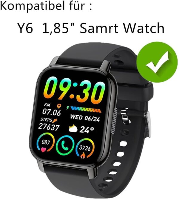 Frgnie Protector de pantalla para For Y6 reloj inteligente 1,85", lámina de TPU HD (6 Pack) compatible con Hoxe/Poounur Y6E Smartwatch Protector - Image 3
