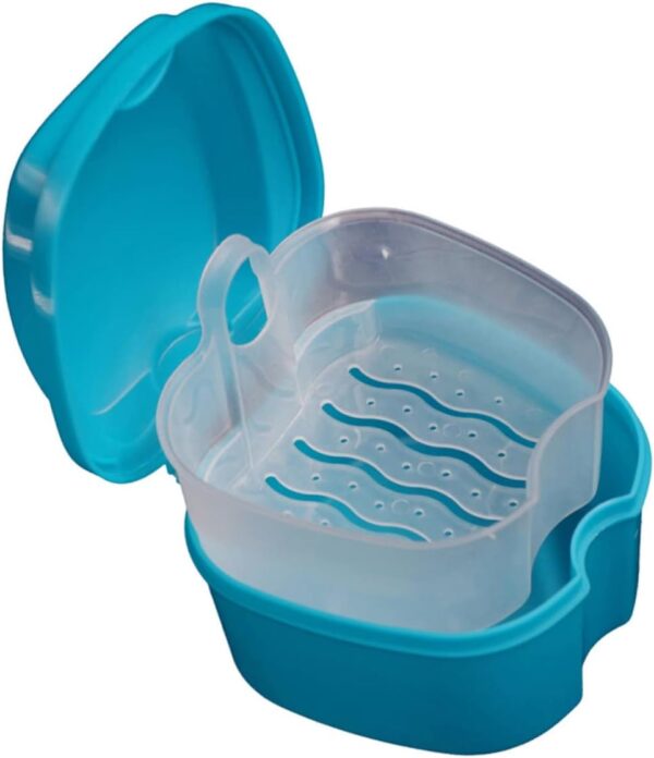 HAPINARY 6 Piezas caso de postiza limpiador de dentaduras postizas taza para postiza caso de baño deture soporte para postiza retenedor de prótesis - Image 2