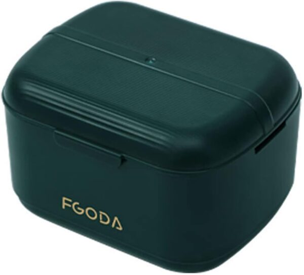 Myazs Caja de limpieza de retenedor de ortodoncia, caja de baño de dentadura con colador, caja de almacenamiento de doble capa, contenedor de remojo, solución de almacenamiento de dientes simple,