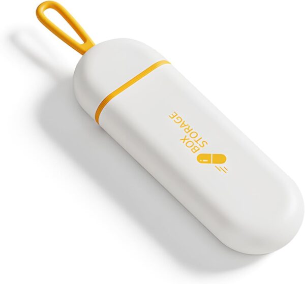 Pastillero Pequeño Portátil de Viaje con 3 Compartimentos, Caja Organizadora Medicamentos Extraíble con Gancho Silicona, Ideal Oficina, Viajes y Uso Diario, Resistente a la Humedad y Duradero