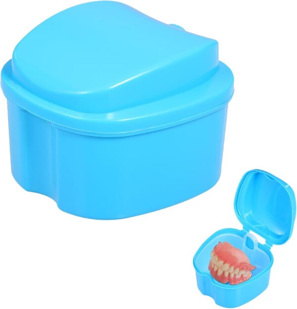 Caja de Dentadura Postiza Caja de Baño Estuche, Casetes Para Dentaduras, Caja Dentadura Postiza, Dientes Postizos Estuche Para Dentadura, Dientes Postizos Estuche Para Dentadura, Azul