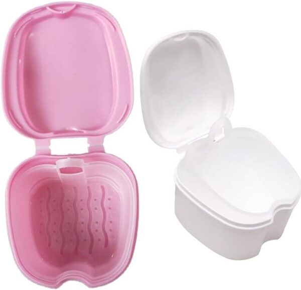 Ericetion Caja De Baño De Dentadura Postiza Caja De Retención Dental De Plástico Baño De Dientes Postizos Contenedor De Baños De Dentadura para Almacenar Dentaduras Postizas De Limpieza con Filtro - Image 5
