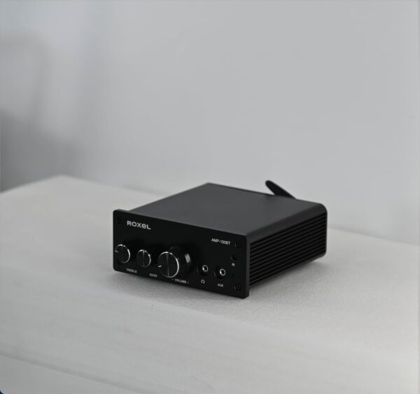 Roxel AMP-150BT Amplificador para receptor de audio estéreo Bluetooth de 2 canales, mini amplificador de alta fidelidad para altavoces de hasta 90 W x 2, con control de graves y agudos - Image 8