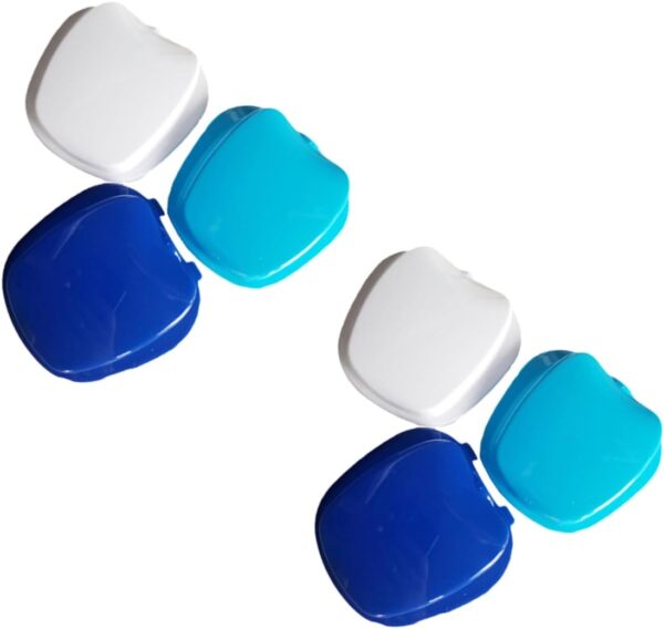 HAPINARY 6 Piezas caso de postiza limpiador de dentaduras postizas taza para postiza caso de baño deture soporte para postiza retenedor de prótesis - Image 9