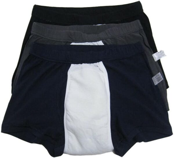 Paquete de 3 ropa interior de algodón para incontinencia para hombre, absorción regular, reutilizable, lavable, para incontinencia urinaria para cirugía de próstata (Negro, XXL)