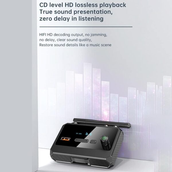 CosyCaya Bluetooth 5.3 Transmisor de Audio Receptor 3.5 Fibra óPtica Coaxial U Disco EstéReo MúSica Adaptador InaláMbrico Dongle - Image 3
