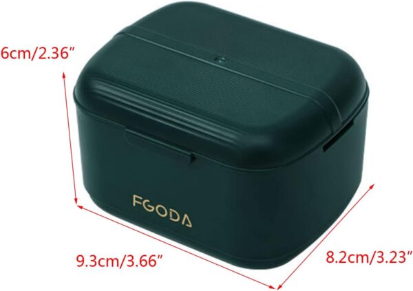 Myazs Caja de limpieza de retenedor de ortodoncia, caja de baño de dentadura con colador, caja de almacenamiento de doble capa, contenedor de remojo, solución de almacenamiento de dientes simple, - Image 3